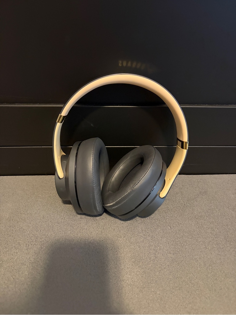 Over-Ear Headphones in Gray and Cream